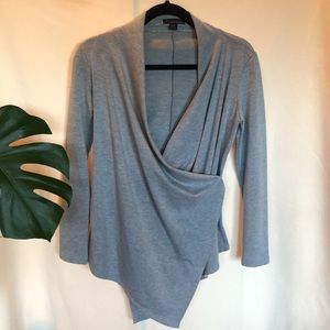 Twentyone -  gray cape style cover with high low hem. Drapes in the front.  S/P